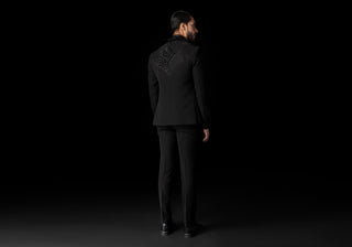 Black bird tuxedos with black trouser