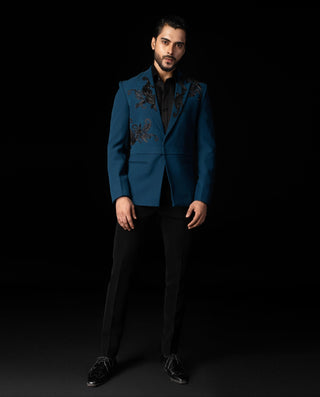 Teal zeal double panelled tuxedo