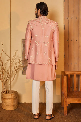 Baby pink indo jacket set