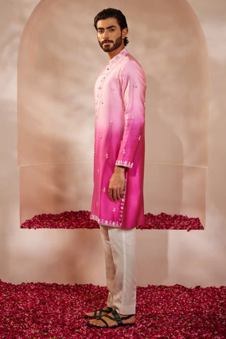 Fuschia pink ombre kurta set