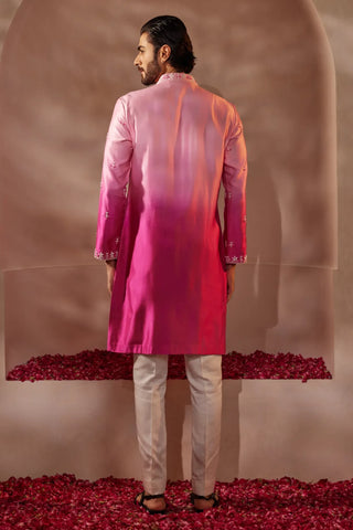 Fuschia pink ombre kurta set