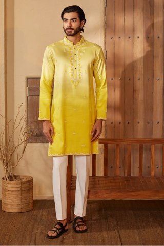 Yellow ombre kurta set