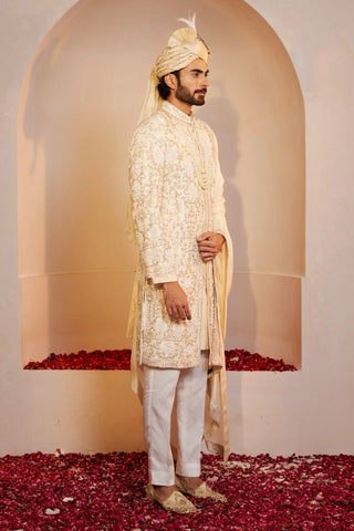 Ivory sherwani set