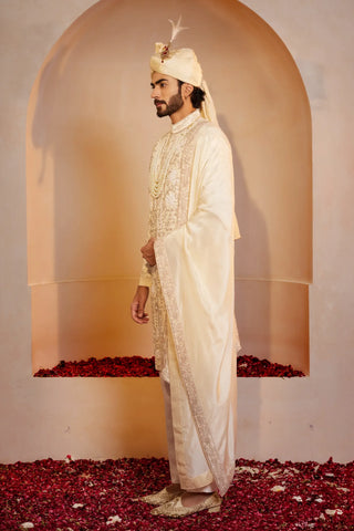 Ivory sherwani set