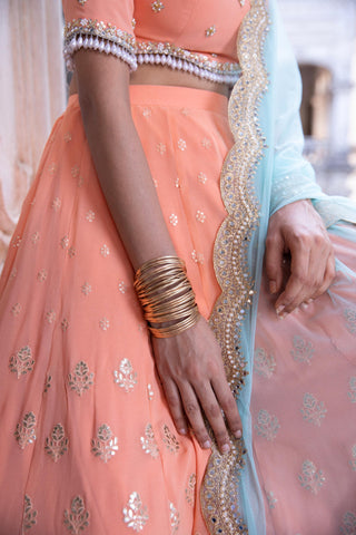 Tangerine gota lehenga set