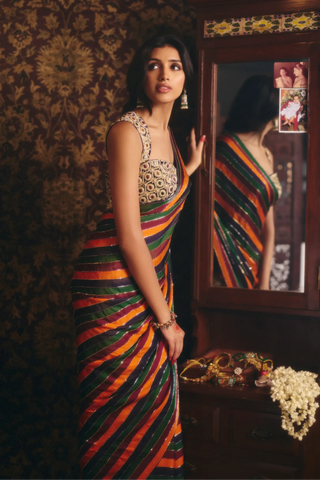 Multicolor apsara saree