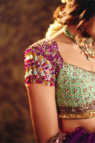 Multicolor shakuntala lehenga