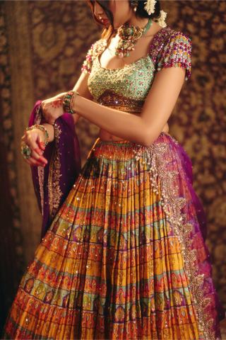 Multicolor shakuntala lehenga