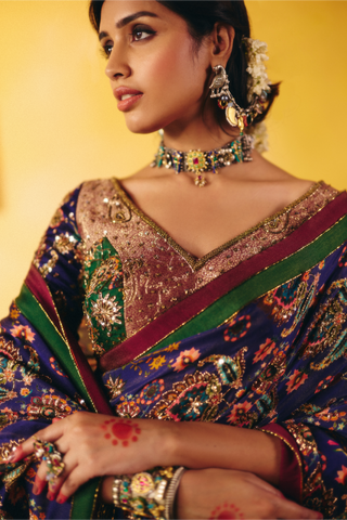 Multicolor indumati saree