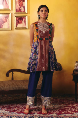 Multicolor mayuri tunic set