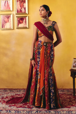 Multicolor amrapali lehenga