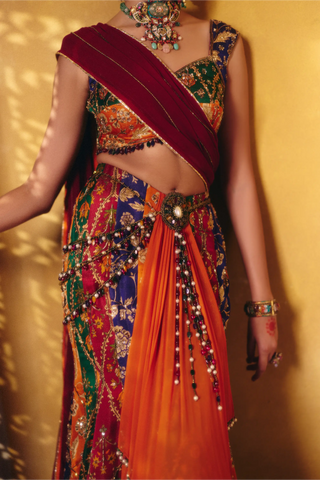 Multicolor amrapali lehenga