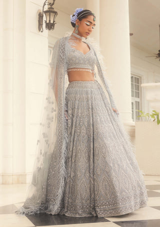 Anaysha gray embroidered lehenga set