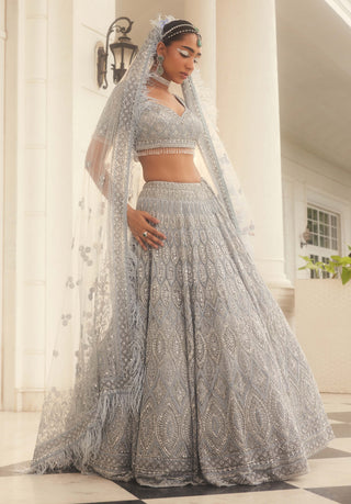 Anaysha gray embroidered lehenga set