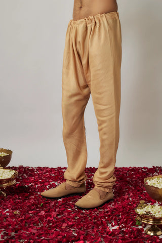 Gold kurta churidar set with sequin embroidered bandi jacket set