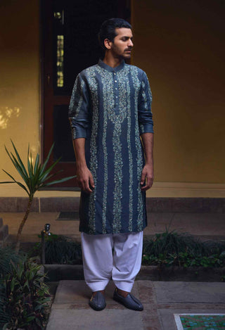 Jaisalmer slate gray kurta and salwar