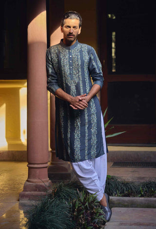 Jaisalmer slate gray kurta and salwar