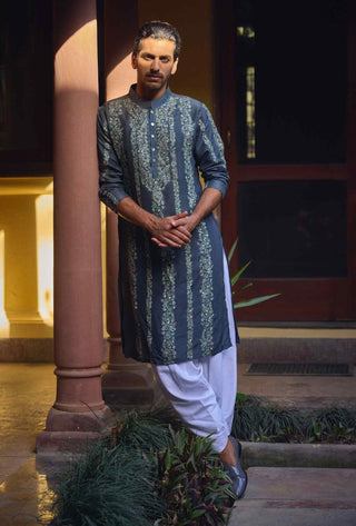 Jaisalmer slate gray kurta and salwar