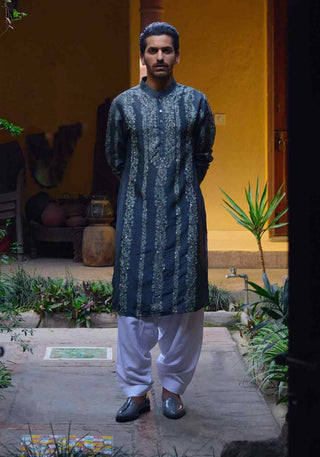 Jaisalmer slate gray kurta and salwar