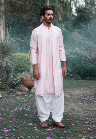 Jalalgarh powder pink kurta set