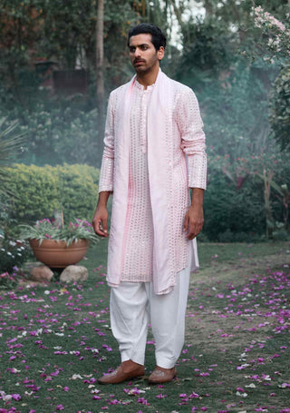 Jalalgarh powder pink kurta set