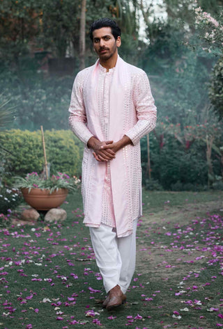 Jalalgarh powder pink kurta set