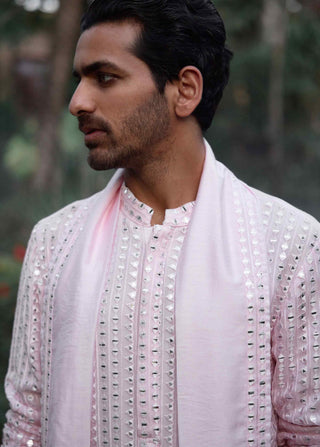 Jalalgarh powder pink kurta set