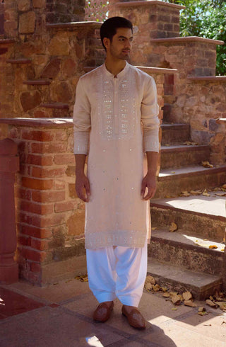 Nagarjuna beige kurta and salwar