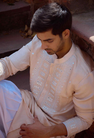 Nagarjuna beige kurta and salwar