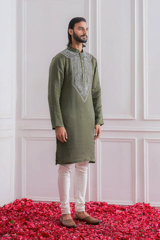 Green lahore kurta set