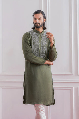 Green lahore kurta set