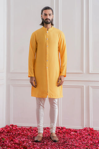 Yellow khushab kurta set