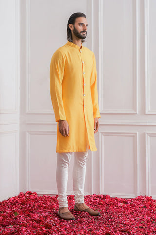 Yellow khushab kurta set