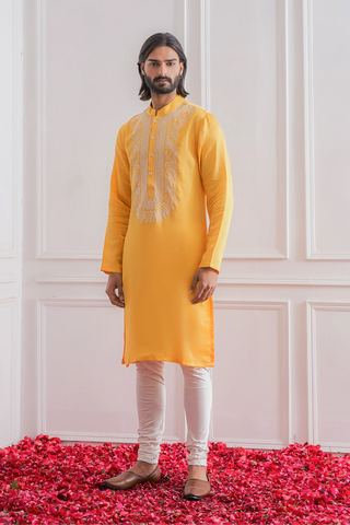 Yellow jhelum kurta