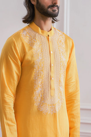 Yellow jhelum kurta