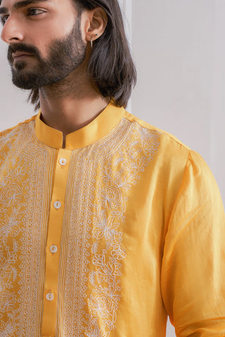 Yellow jhelum kurta