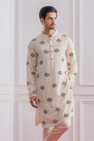 White wazirabad kurta set