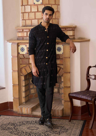 Gohar black kurta and churidaar