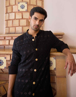 Gohar black kurta and churidaar