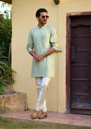 Gajner mint green kurta and churidaar