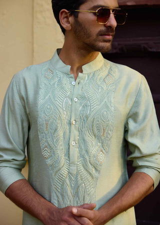 Gajner mint green kurta and churidaar