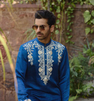 Kapurthala electric blue kurta and salwar