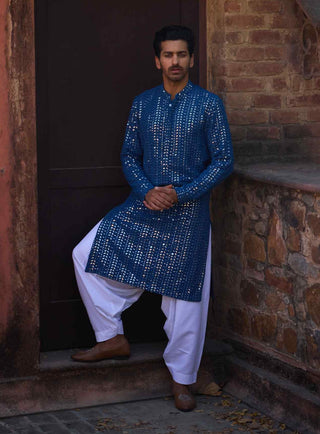 Umaid electric blue kurta set