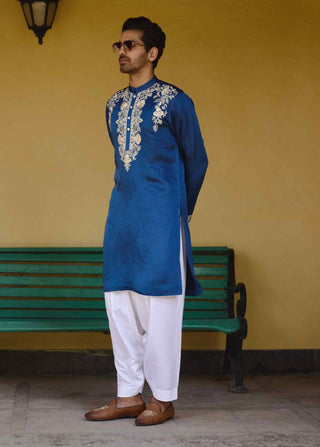 Kapurthala electric blue kurta and salwar