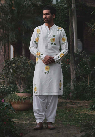 Alwar hand painted kurta and salwar