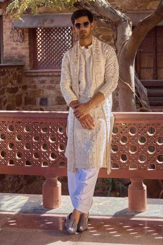 Sheesh mahal offwhite kurta set