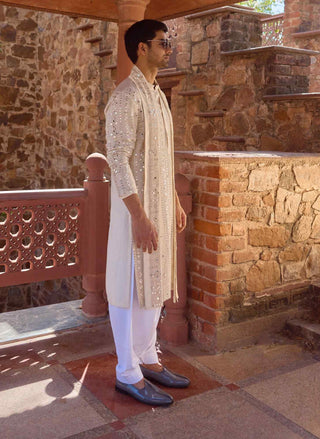 Sheesh mahal offwhite kurta set