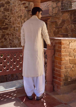 Sheesh mahal offwhite kurta set