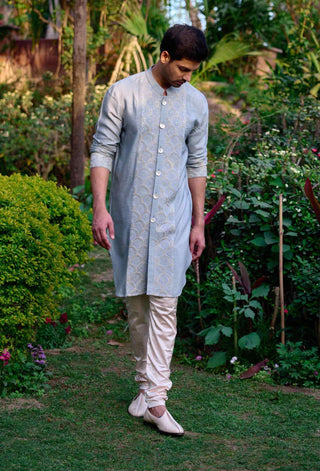 Mandawa ash gray kurta and churidaar