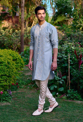 Mandawa ash gray kurta and churidaar